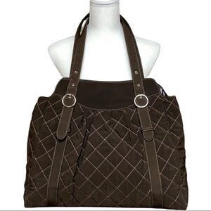 VERA BRADLEY Brown Quilted Large Bag